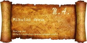 Mikulai Anna névjegykártya